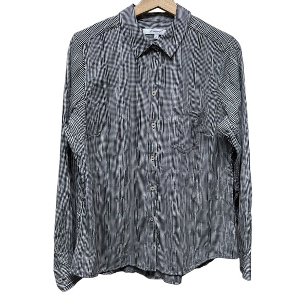 Foxcroft Tops - Foxcroft Women Sz 12 Long Sleeve Shirt Fitted Button Up Cotton Black White Check